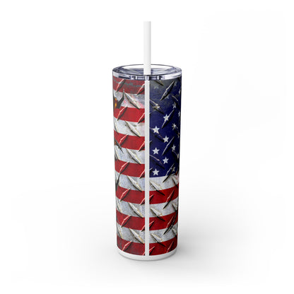 America Skinny Tumbler with Straw, 20oz