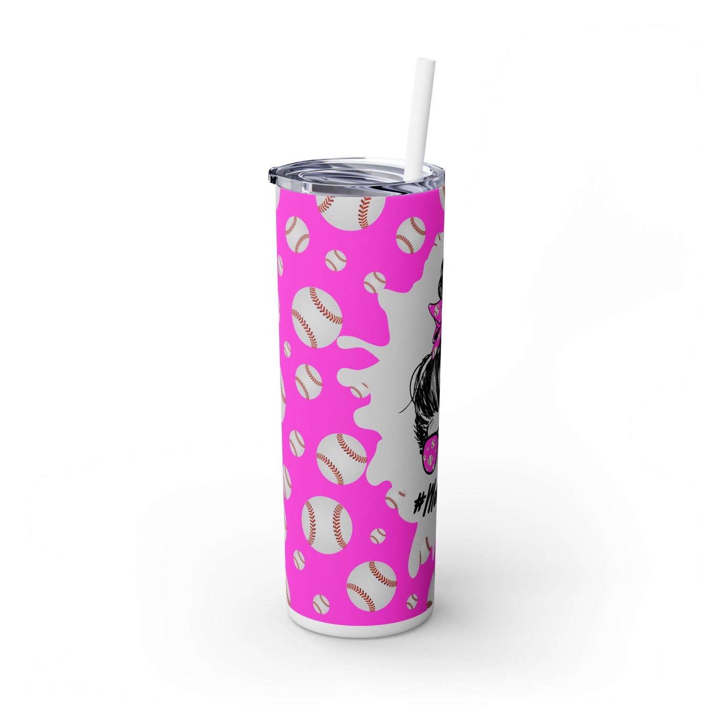 Mom Life Skinny Tumbler with Straw, 20oz