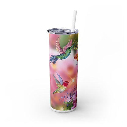 Humming bird Skinny Tumbler with Straw, 20oz