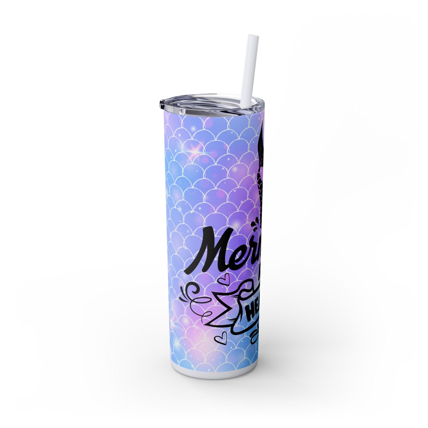 Mermaid At Heart Skinny Tumbler with Straw, 20oz