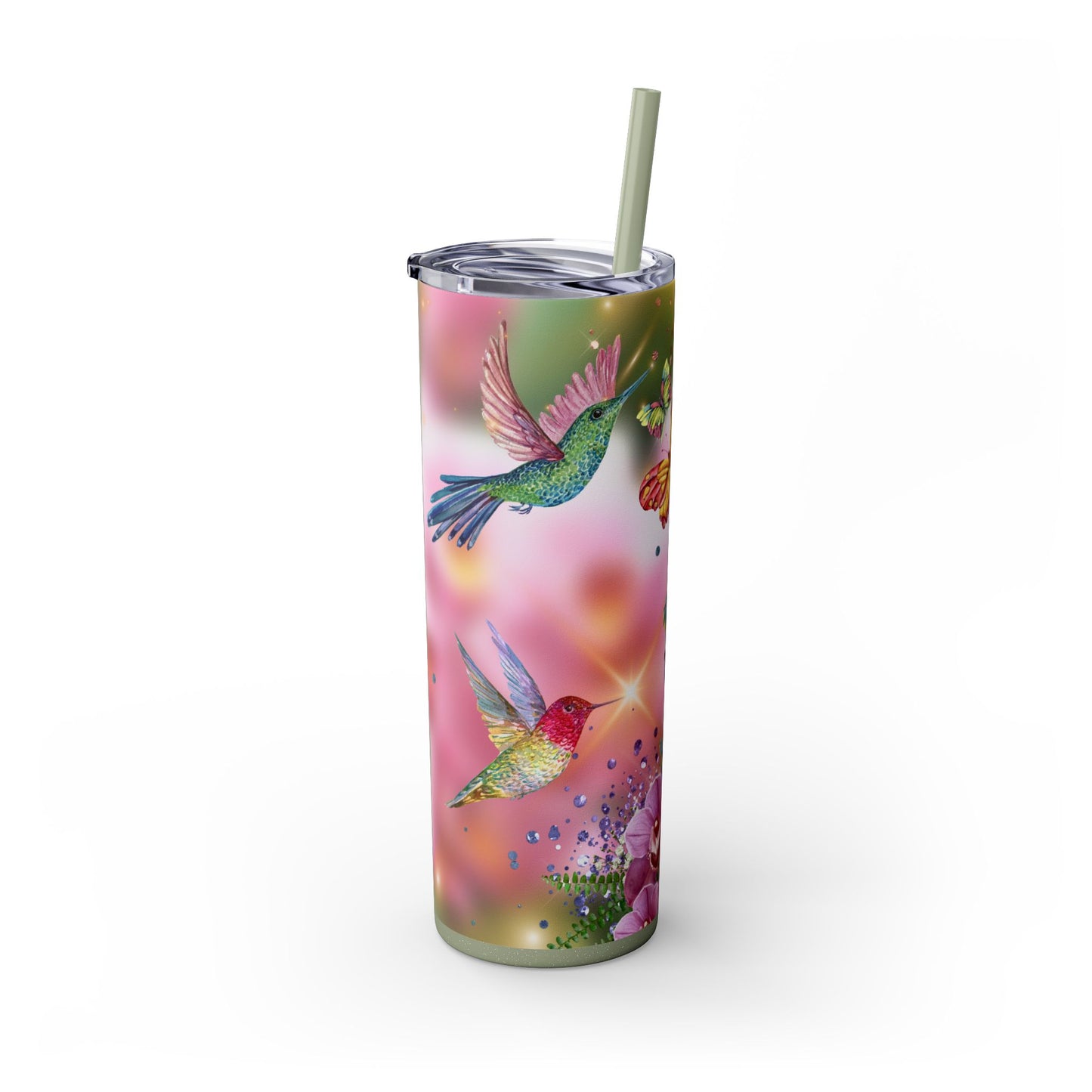 Humming bird Skinny Tumbler with Straw, 20oz