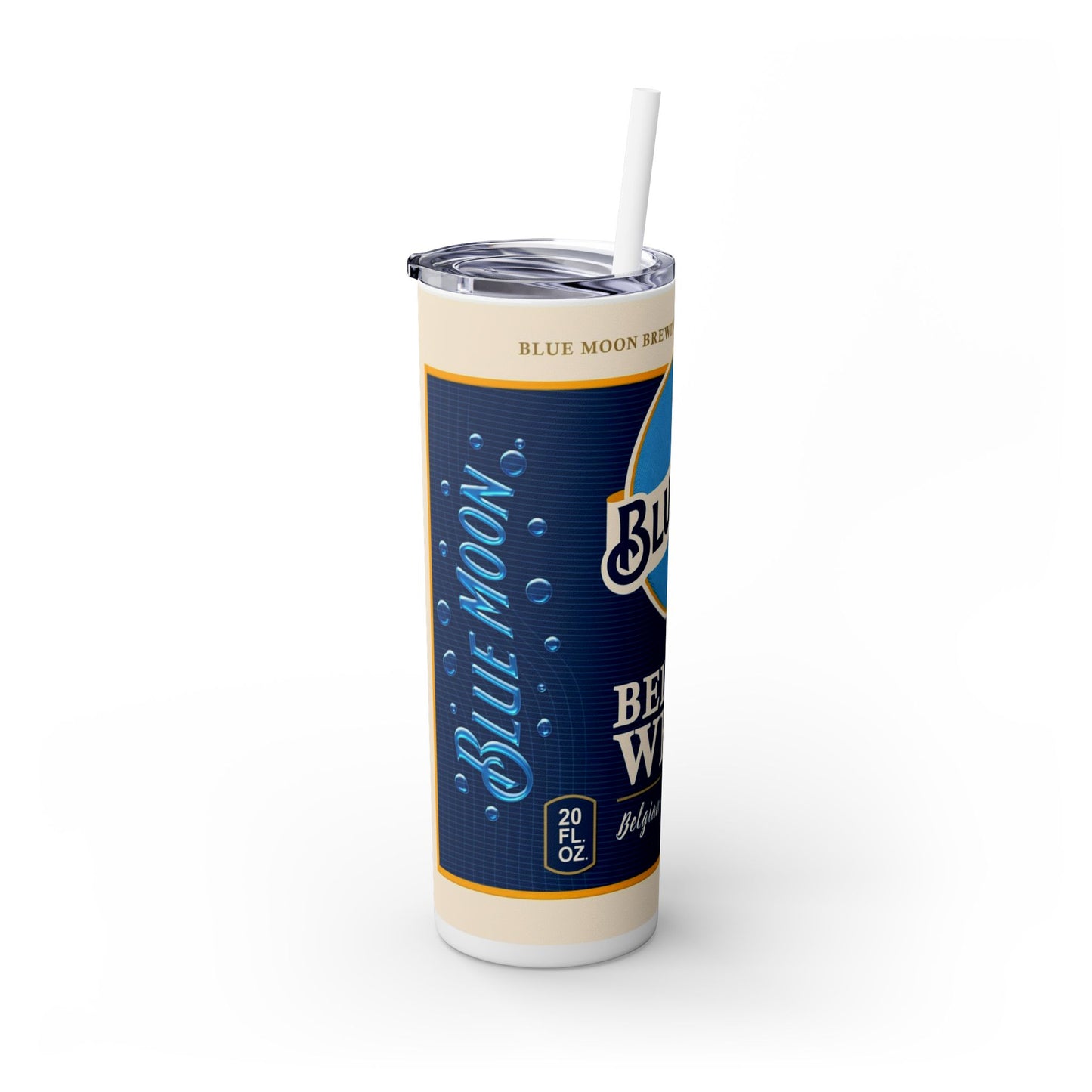 Blue Moon Skinny Tumbler with Straw, 20oz