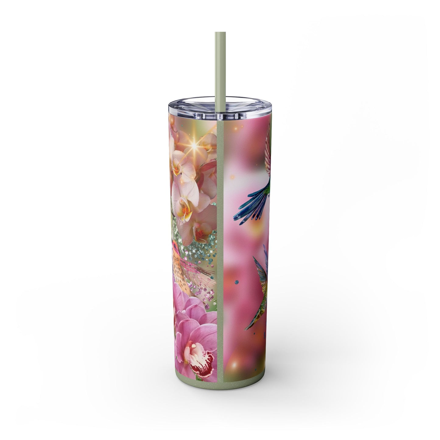 Humming bird Skinny Tumbler with Straw, 20oz