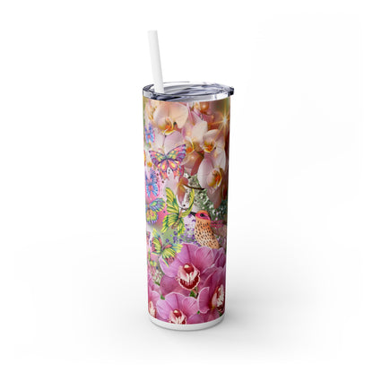 Humming bird Skinny Tumbler with Straw, 20oz