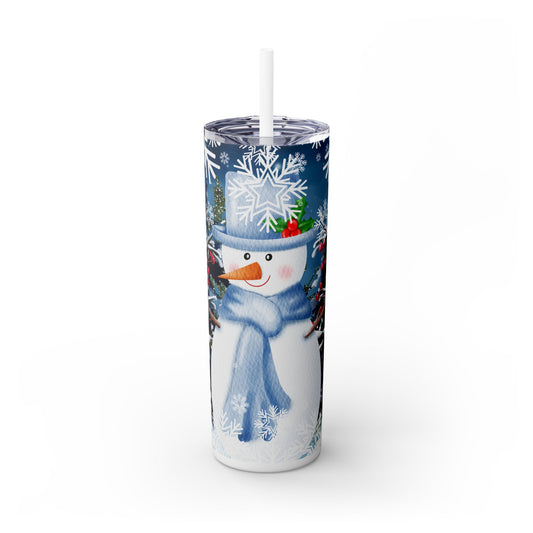 Snowman Skinny Tumbler with Straw, 20oz