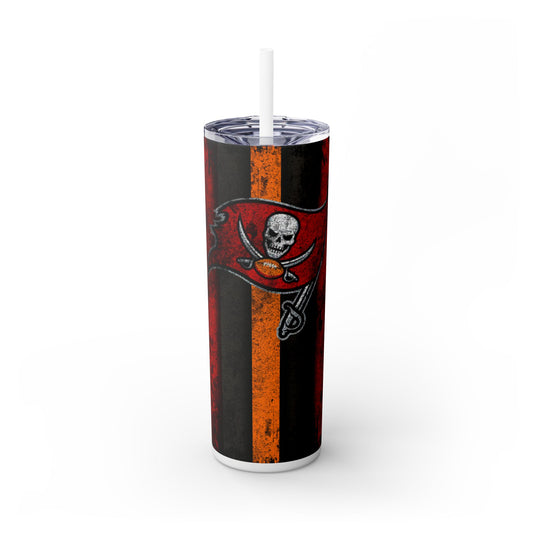 Buccaneers Skinny Tumbler with Straw, 20oz