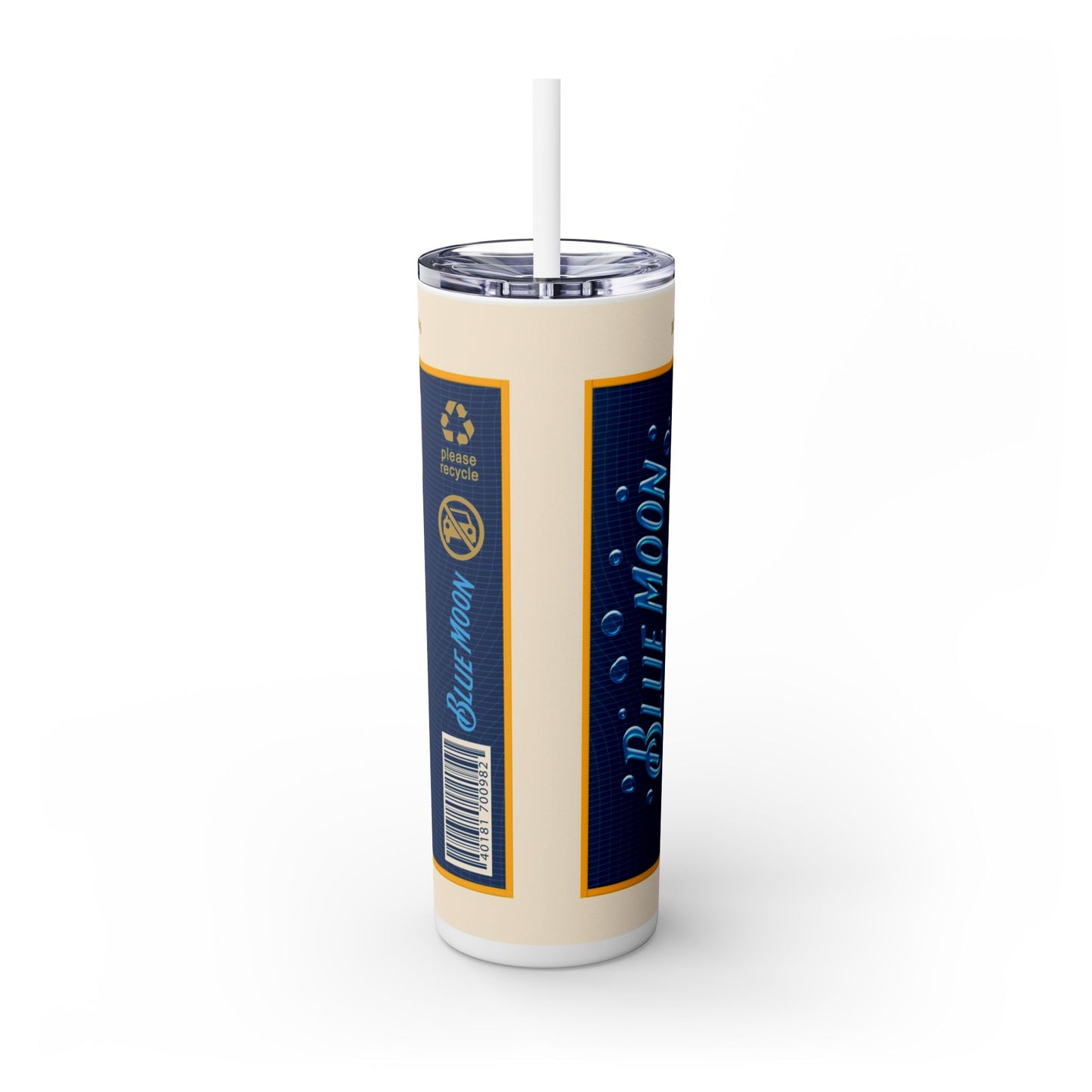 Blue Moon Skinny Tumbler with Straw, 20oz