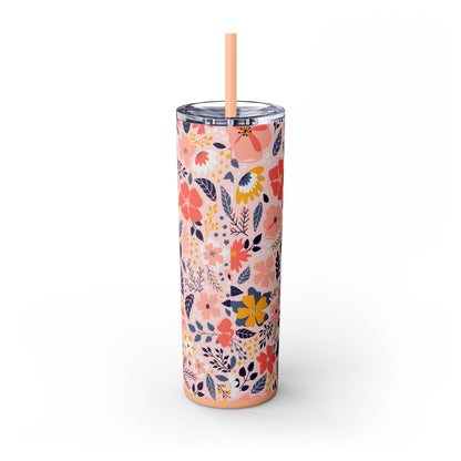 Mom Skinny Tumbler with Straw, 20oz