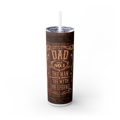 Dad Legend Skinny Tumbler with Straw, 20oz