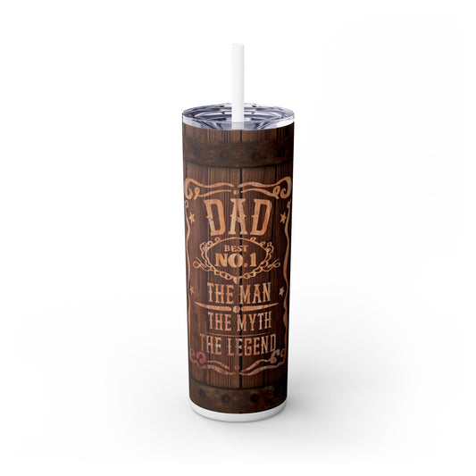 Dad Legend Skinny Tumbler with Straw, 20oz