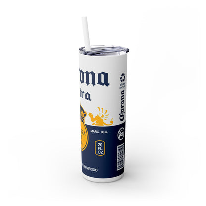 Corona Skinny Tumbler with Straw, 20oz