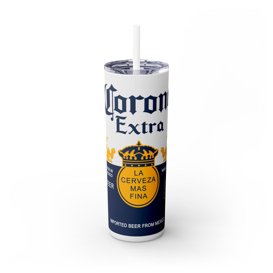 Corona Skinny Tumbler with Straw, 20oz