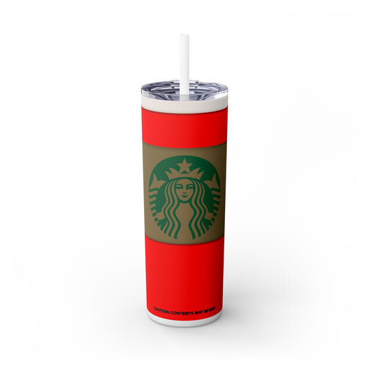 Starbie Red Cup Tumbler with Straw, 20oz