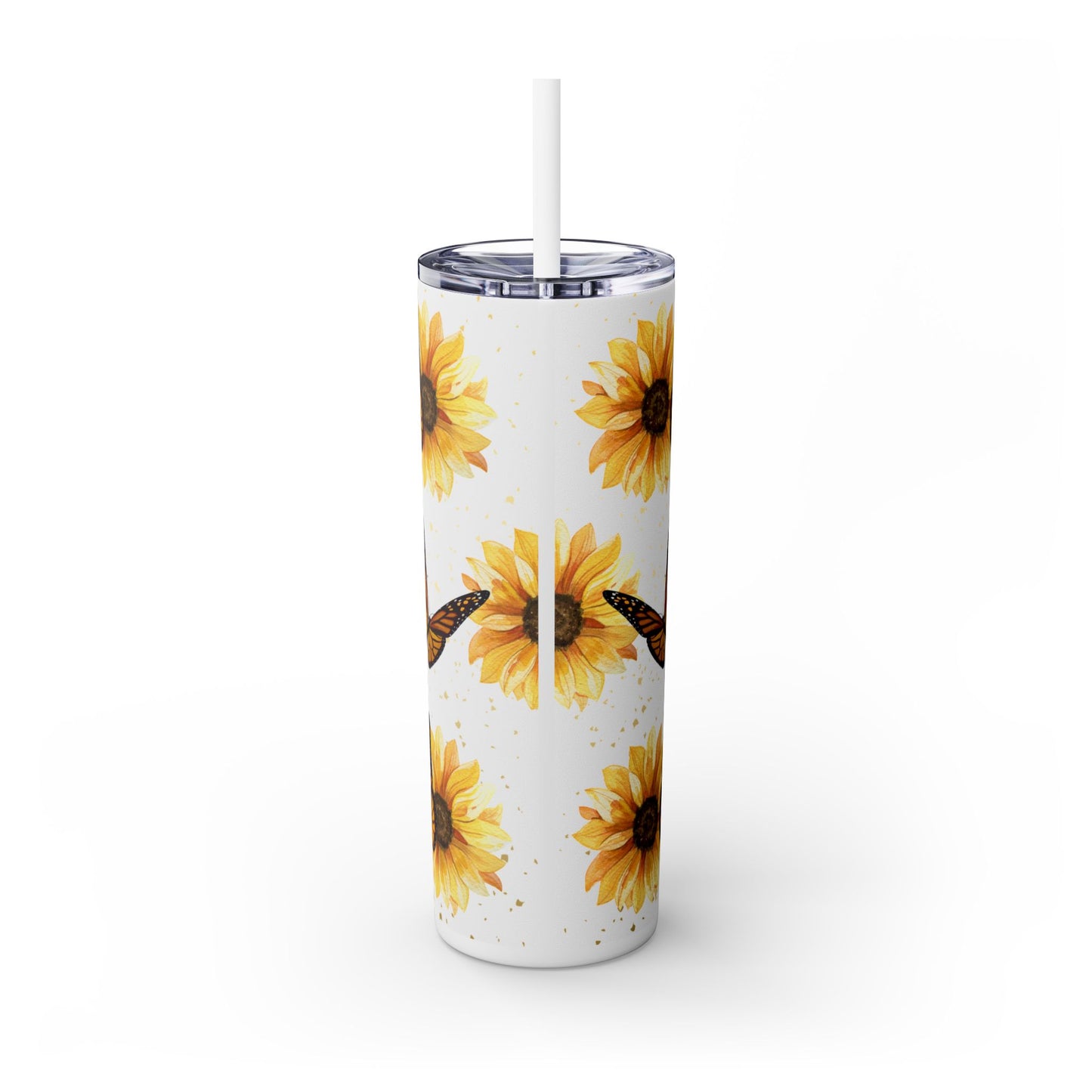 Butterfly Skinny Tumbler with Straw, 20oz