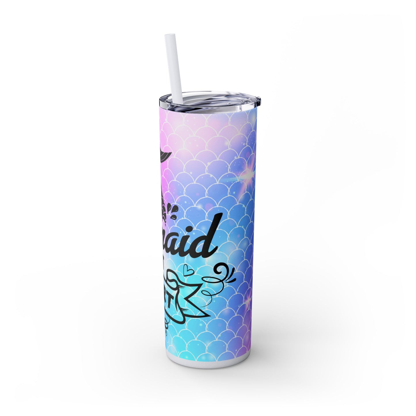 Mermaid At Heart Skinny Tumbler with Straw, 20oz