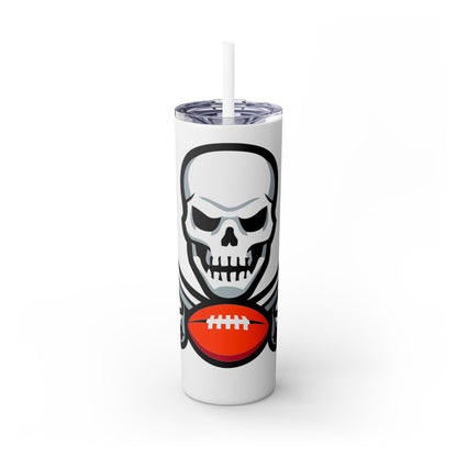 Bucs Skull Skinny Tumbler with Straw, 20oz