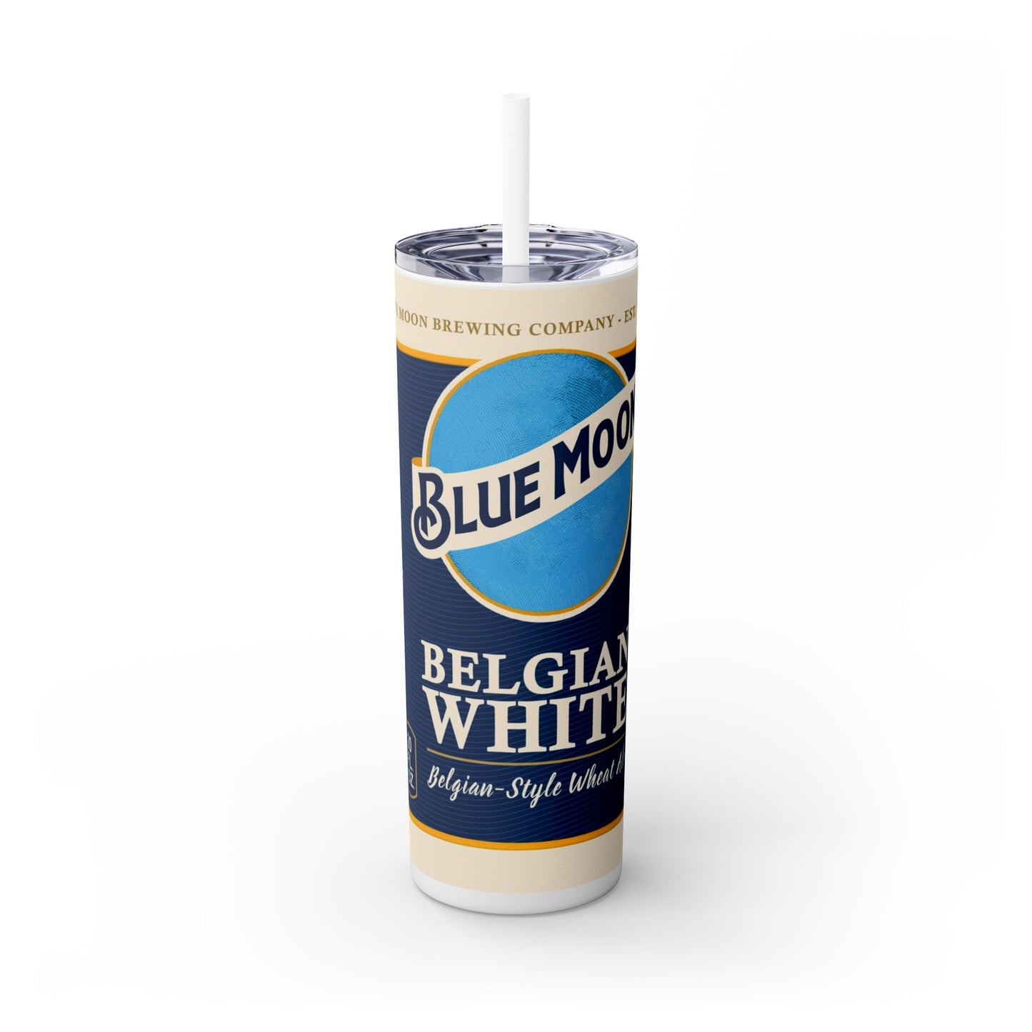 Blue Moon Skinny Tumbler with Straw, 20oz