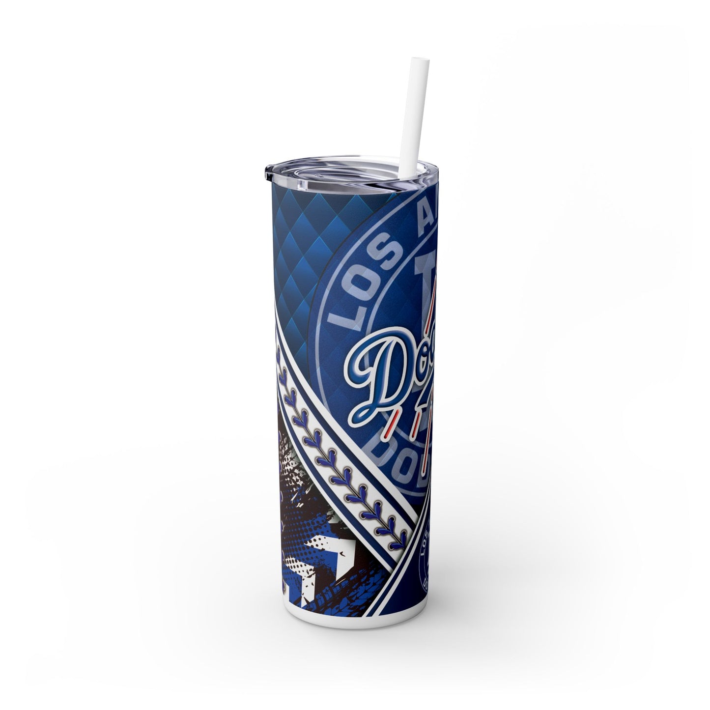 Dodgers Skinny Tumbler with Straw, 20oz